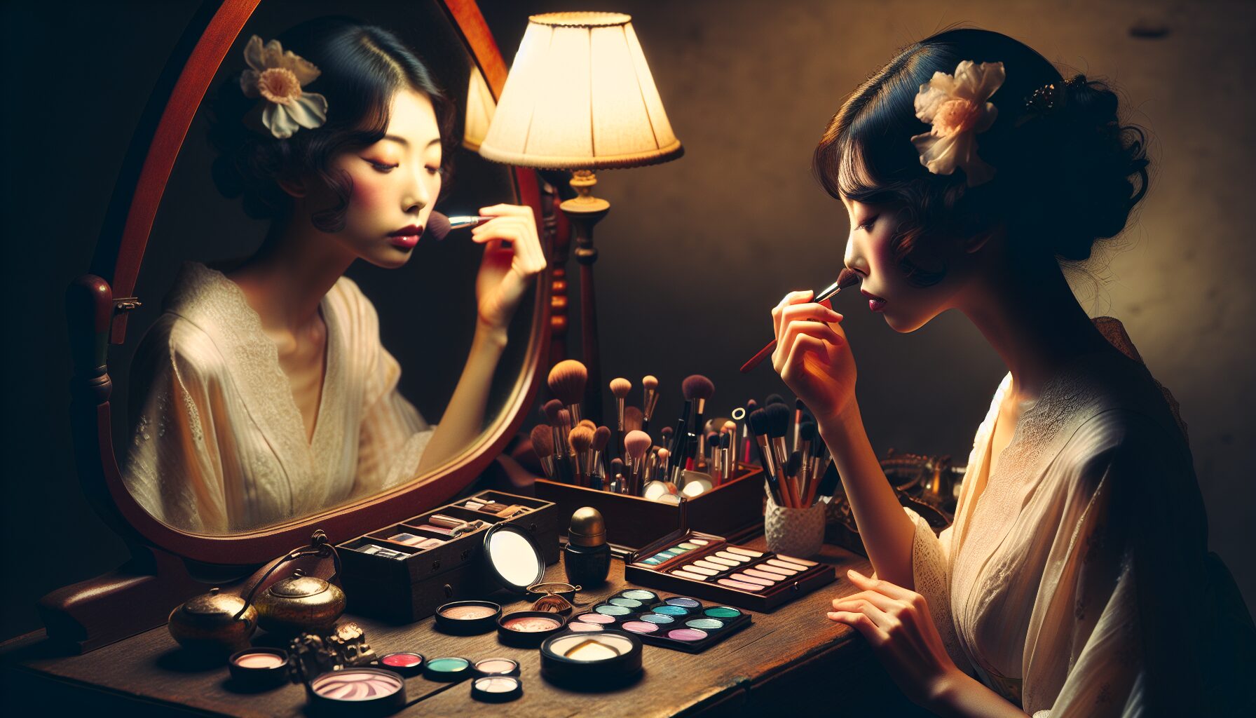 メイク　日本人　女性　かわいい　化粧台 image 3